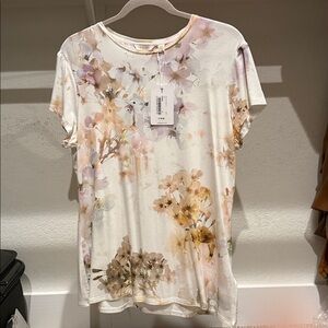 Ted Baker Multicolor Floral Short Sleeve Top